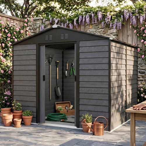 10x8ft metal garden - metal, shed