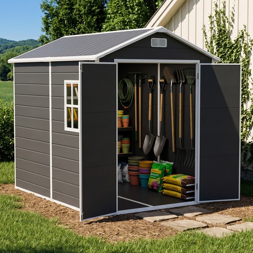 Plastic garden shed - plastic, floor