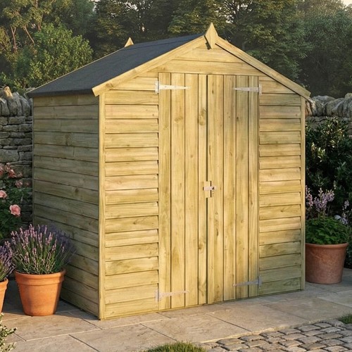 6x4 wooden garden shed double - 6x4,