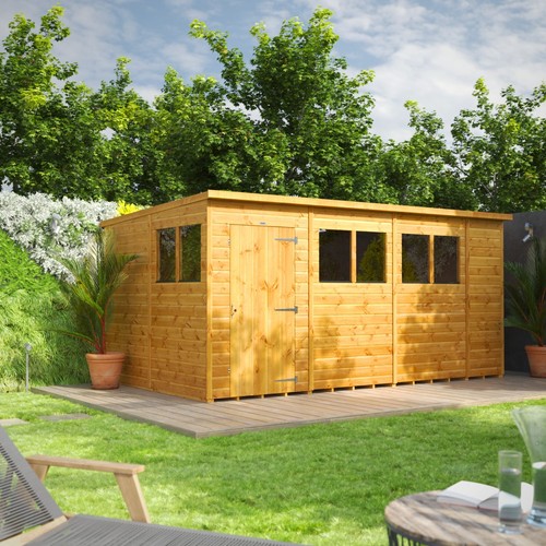 Shed power pent garden - shed, sheds
