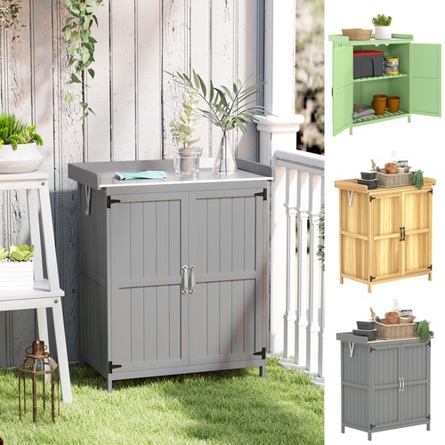 Wooden garden tool shed with - garden,