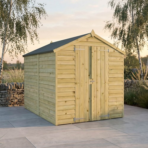 8x6 wooden garden shed overlap - shed,