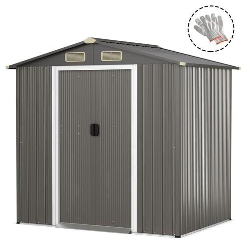 Galvanised steel shed 6x4 - galvanised,
