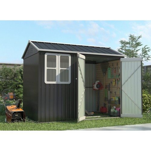 Garden shed 8x6ft steel apex - garden,