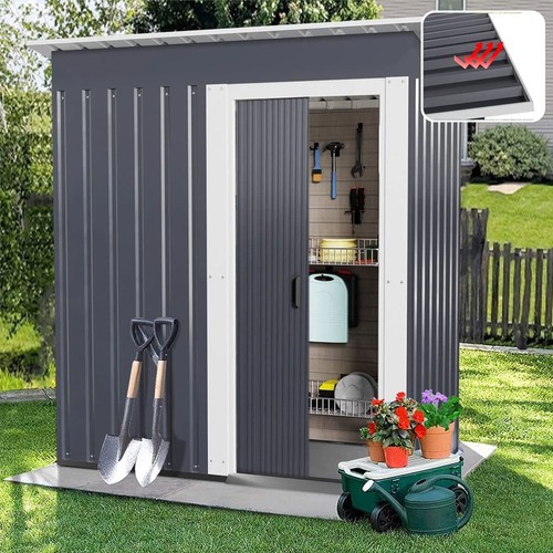 Anthracite metal garden shed - metal,